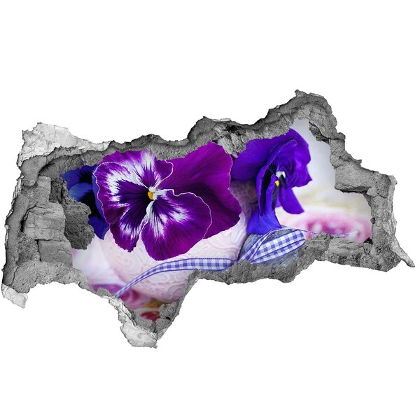 Hole wall sticker Floral decoration with a heart