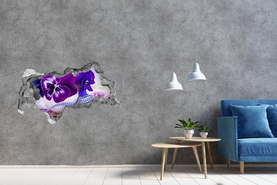 Hole wall sticker Floral decoration with a heart