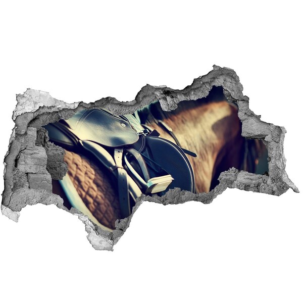 Hole wall sticker A horse shot from behind a wall