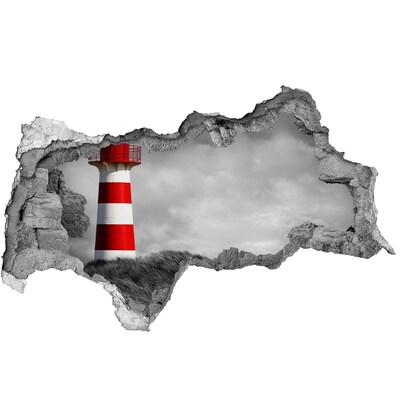 Hole wall sticker Lighthouse in the clouds