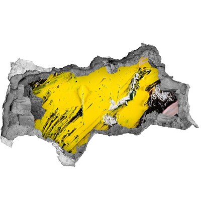 Hole in the wall sticker Golden hole in the concrete