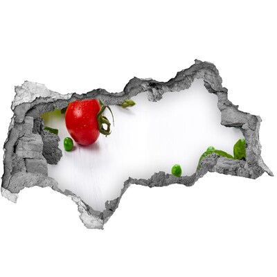 Hole in the wall sticker Fresh vegetables in the kitchen