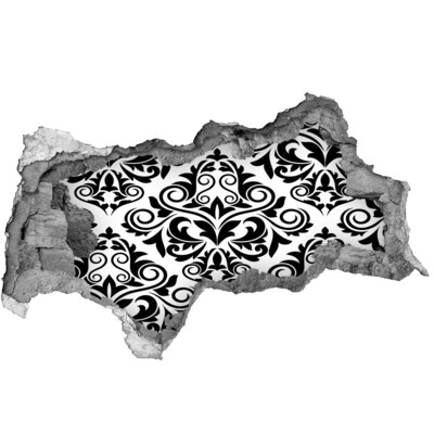 Hole in the wall sticker Baroque style pattern