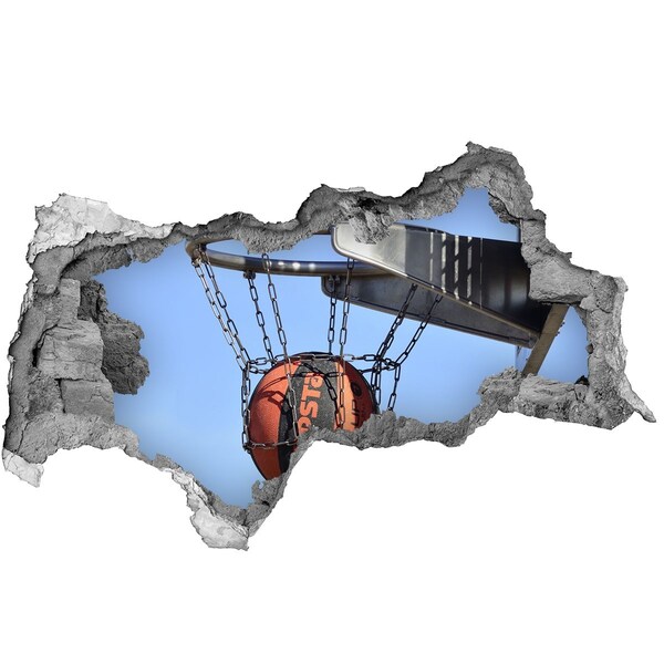 Hole in the wall decal Basketball shot in action
