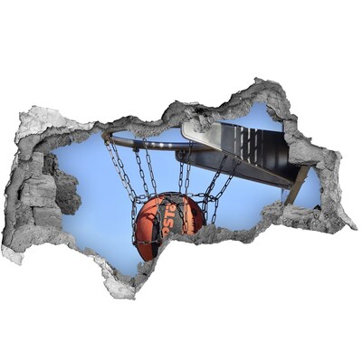 Hole in the wall decal Basketball shot in action