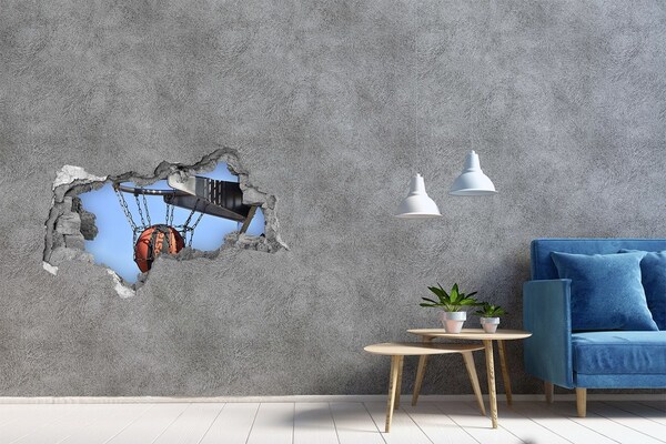 Hole in the wall decal Basketball shot in action