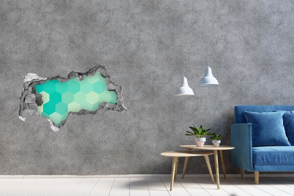Hole in the wall decal Interior in a modern style
