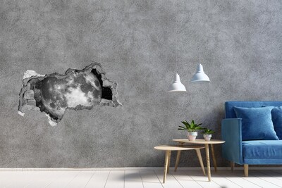 Hole wall sticker The Moon in the Hole in the Wall