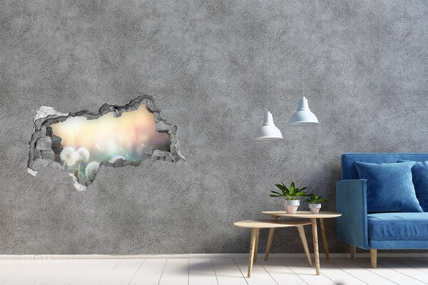 Hole in the wall decal The floral world behind the hole