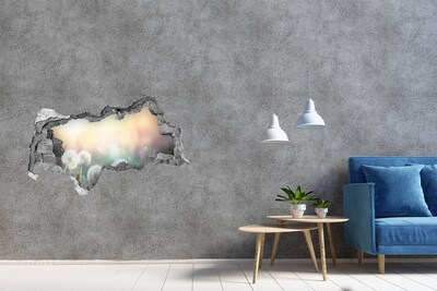 Hole in the wall decal The floral world behind the hole
