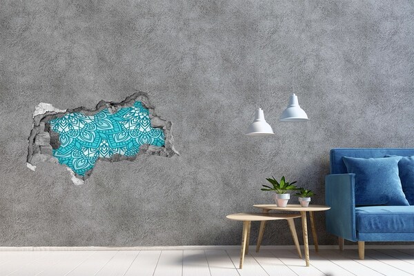 Hole in the wall decal Turquoise pattern