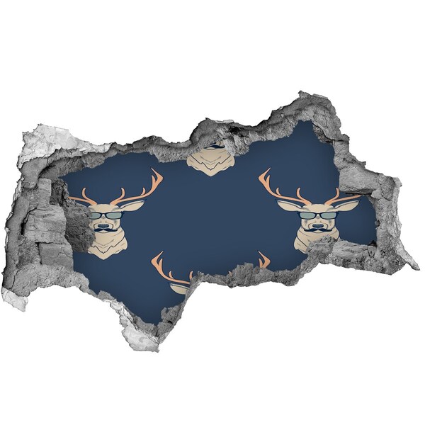 Hole wall sticker Deer in sunglasses