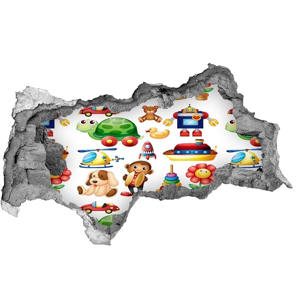 Hole in the wall decal Toys in a colorful world