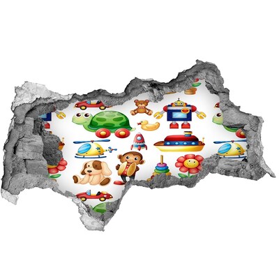 Hole in the wall decal Toys in a colorful world