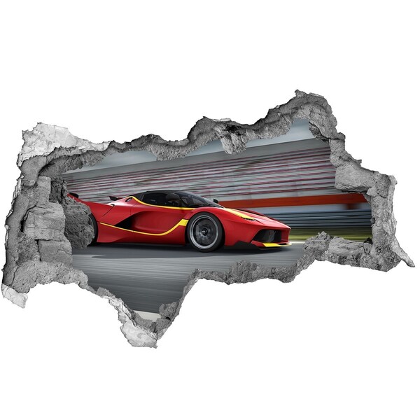 Hole in the wall sticker A racing car on the track