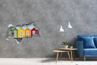 Hole in the wall decal Colorful houses by the water