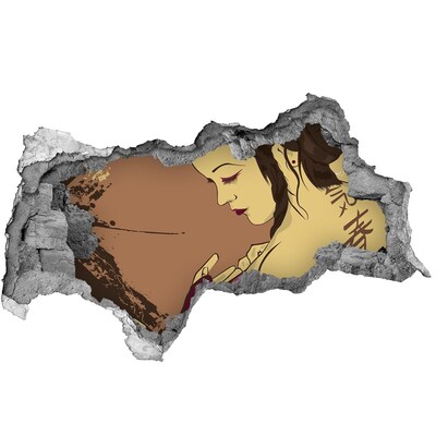 Hole in the wall decal Woman in a Fragment of a Wall