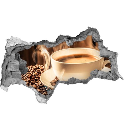 Hole in the wall sticker Coffee in a stone hole