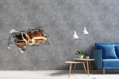 Hole in the wall sticker Coffee and coffee beans