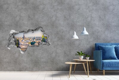 Hole wall sticker View of Paris