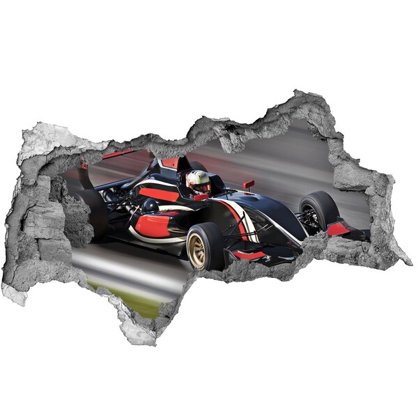 Hole wall sticker A racing car on the track
