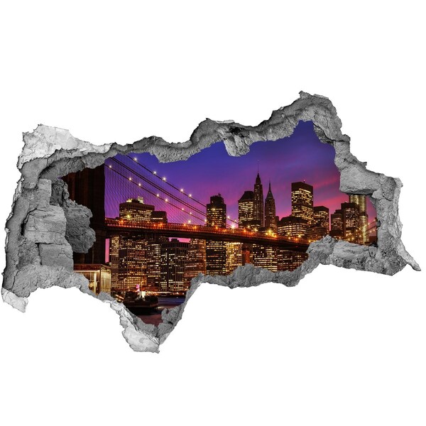 Hole in the wall sticker New York skyline at night