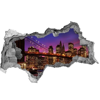Hole in the wall sticker New York skyline at night