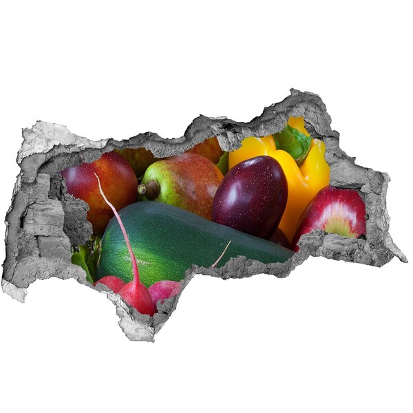 Hole in the wall sticker Fruit and Vegetables in a Hole in the Wall