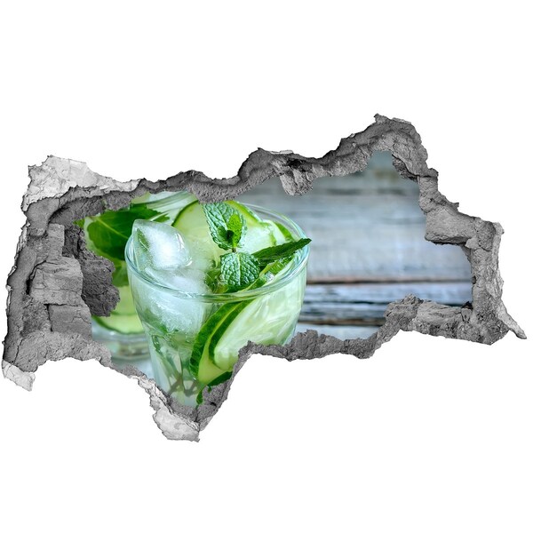 Hole in the wall sticker A refreshing cocktail with mint