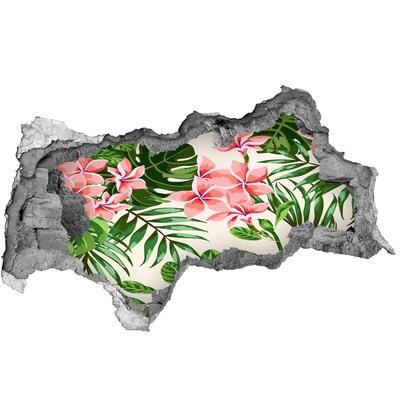 Hole wall sticker Tropical flower garden