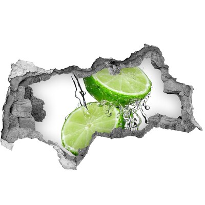 Hole in the wall decal Refreshing lime in water
