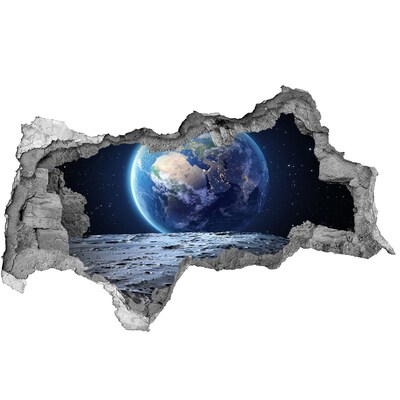Hole in the wall decal View from the Moon to Earth