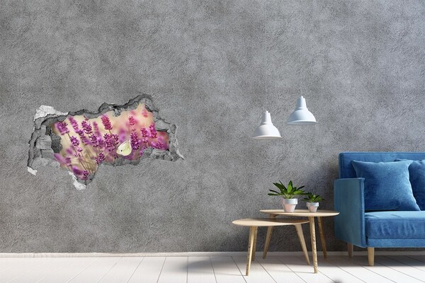 Hole in the wall decal Flower paradise with a butterfly