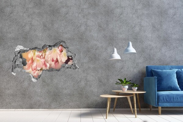 Hole in the wall decal A floral dream in concrete