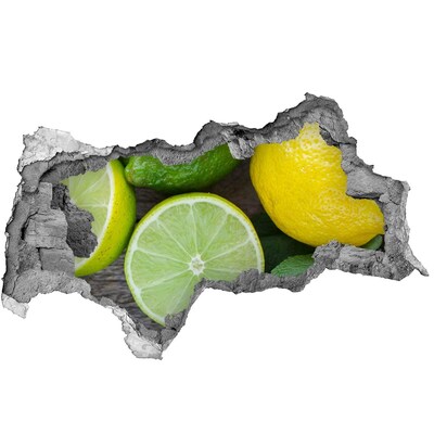 Hole in the wall sticker Fresh citrus fruits in concrete