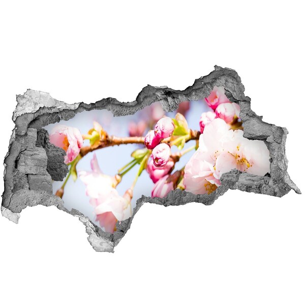 Hole in the wall sticker Cherry blossoms in spring
