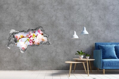 Hole in the wall sticker Cherry blossoms in spring