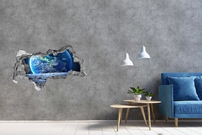 Hole in the wall sticker Cosmic view from a hole in the wall