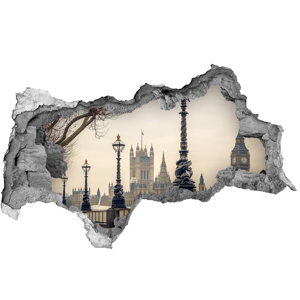 Hole wall sticker View of London