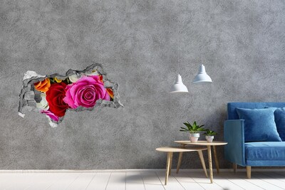Hole in the wall sticker A floral burst of color