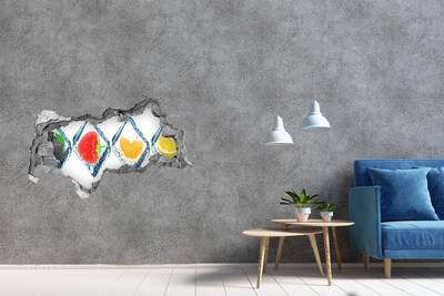 Hole in the wall sticker Fruity duo on ice