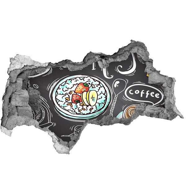 Hole in the wall decal Retro breakfast