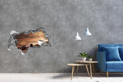 Hole wall sticker Coffee corner with chocolate