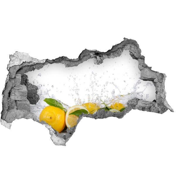 Hole wall sticker Fresh citrus fruits in water