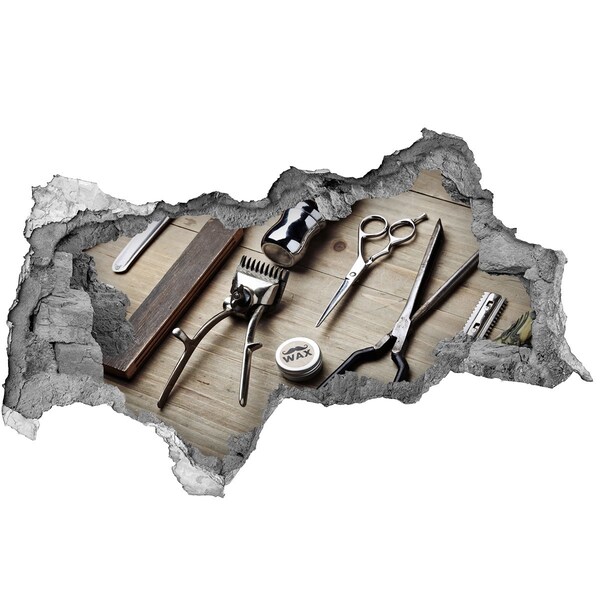 Hole in the wall decal Hairdressing workshop