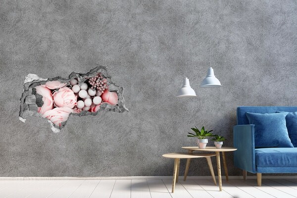 Hole wall sticker A flower paradise behind the wall