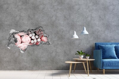Hole wall sticker A flower paradise behind the wall