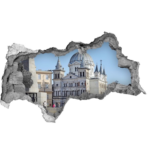 Hole wall sticker The historic cathedral in the city