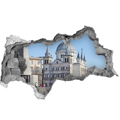 Hole wall sticker The historic cathedral in the city