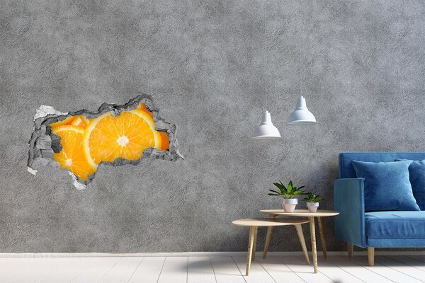 Hole wall sticker Juicy Orange in a Hole in the Wall